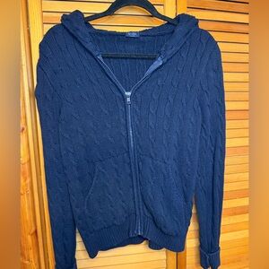 Brandy Melville Dark Blue Zip-Up Sweater